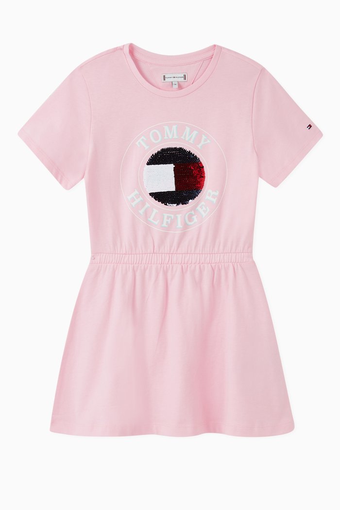 

Flip Sequin Logo Dress, Pink