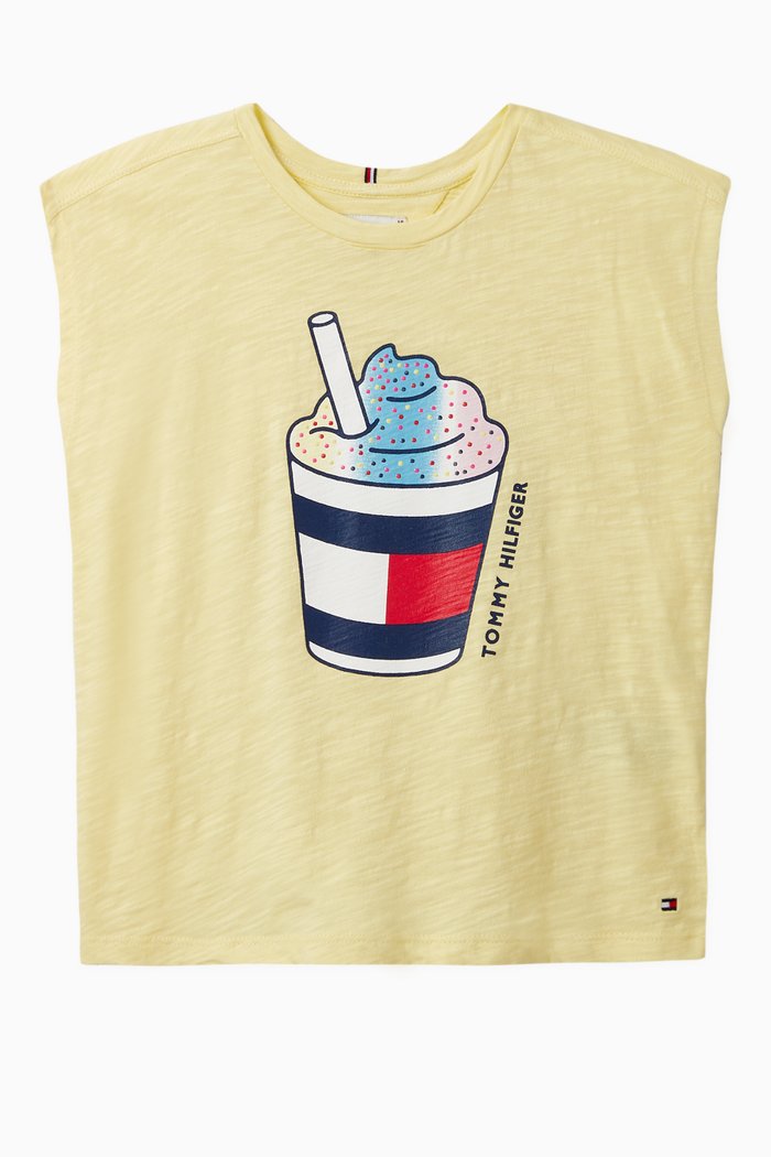 

Cotton Milkshake Print T-Shirt, Yellow