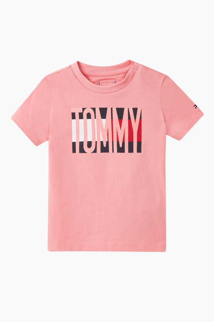 

Stretched Logo Jersey T-Shirt, Pink