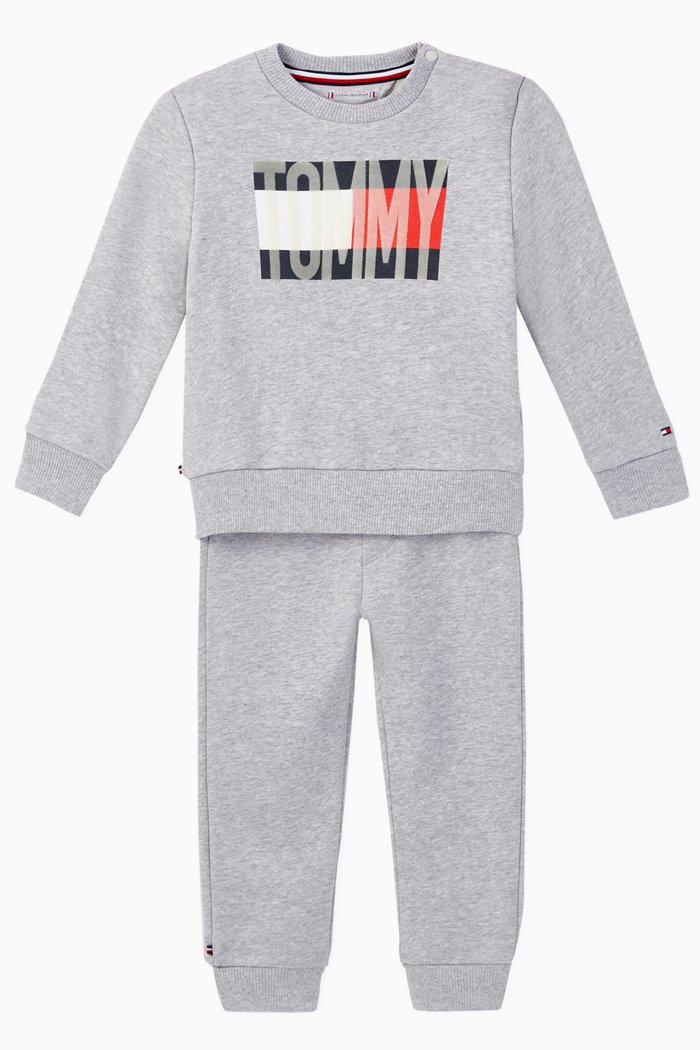 

Cotton Flag Tracksuit Set, Grey