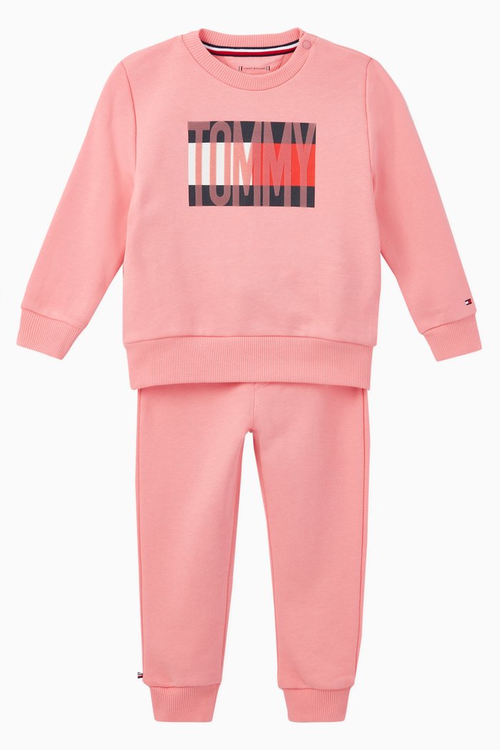 

Cotton Flag Tracksuit Set, Pink
