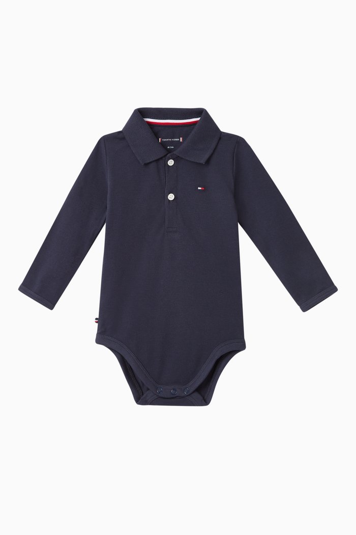 

Organic Cotton Polo Bodysuit Giftbox, Blue