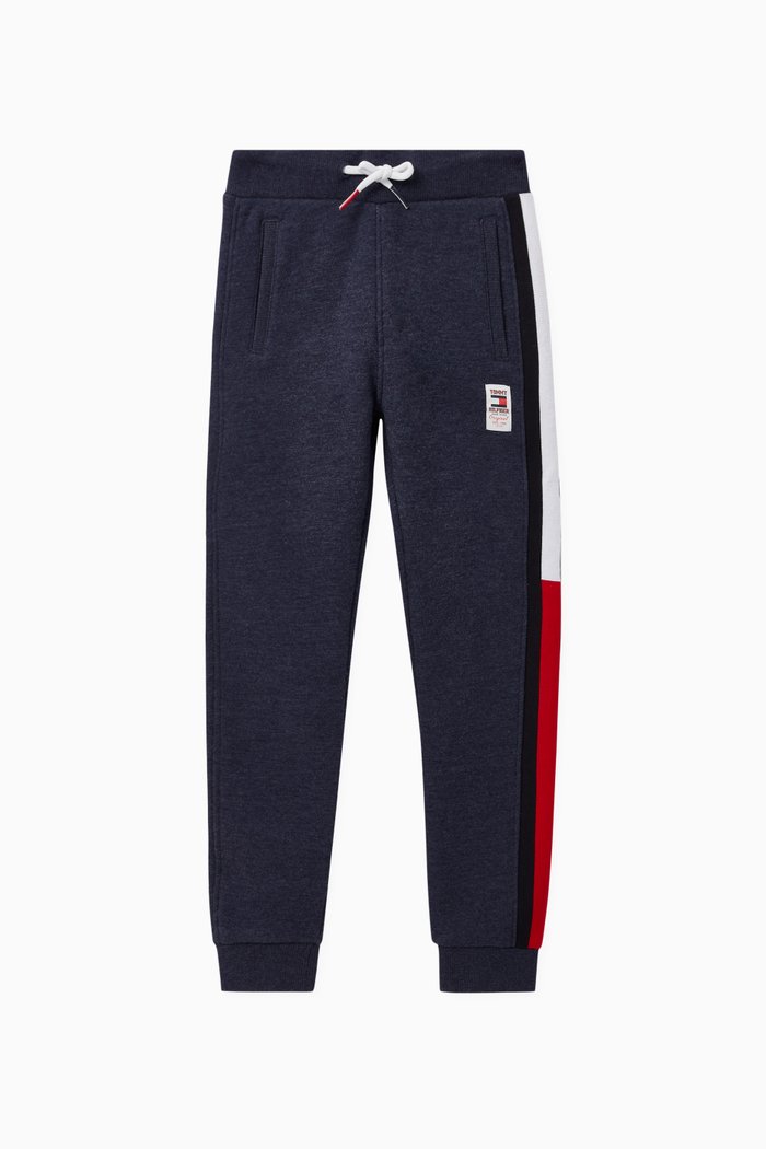 

Cotton-Blend Signature Stripes Sweatpants, Blue
