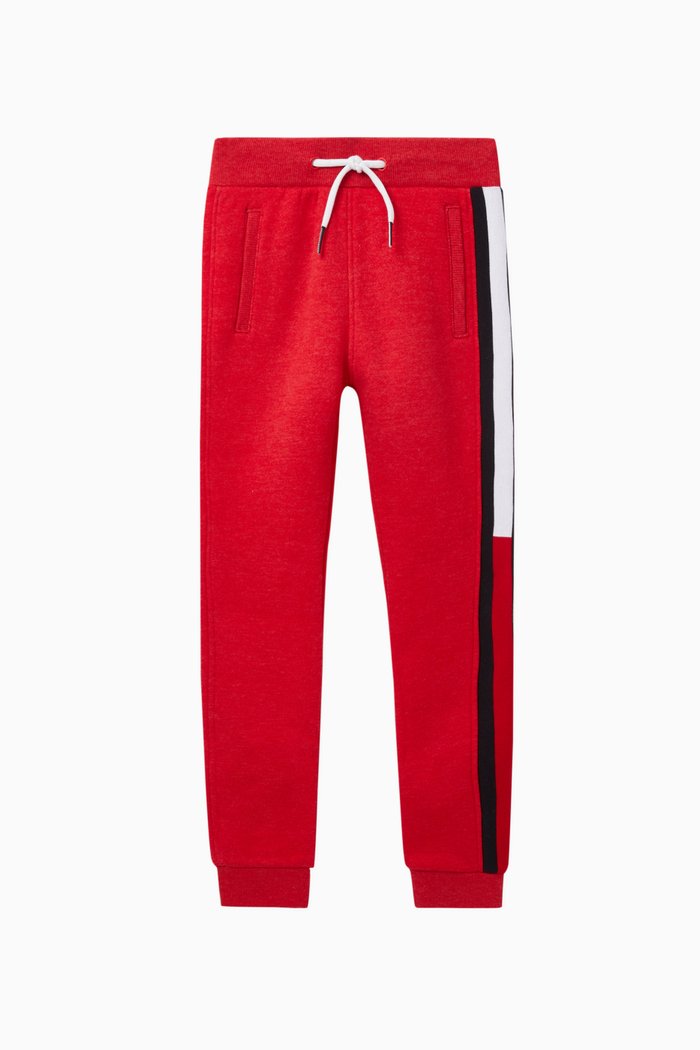 

Cotton-Blend Signature Stripes Sweatpants, Red