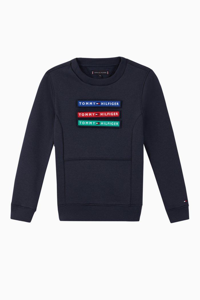 

Organic Cotton Removable Badges Sweatshirt, Blue