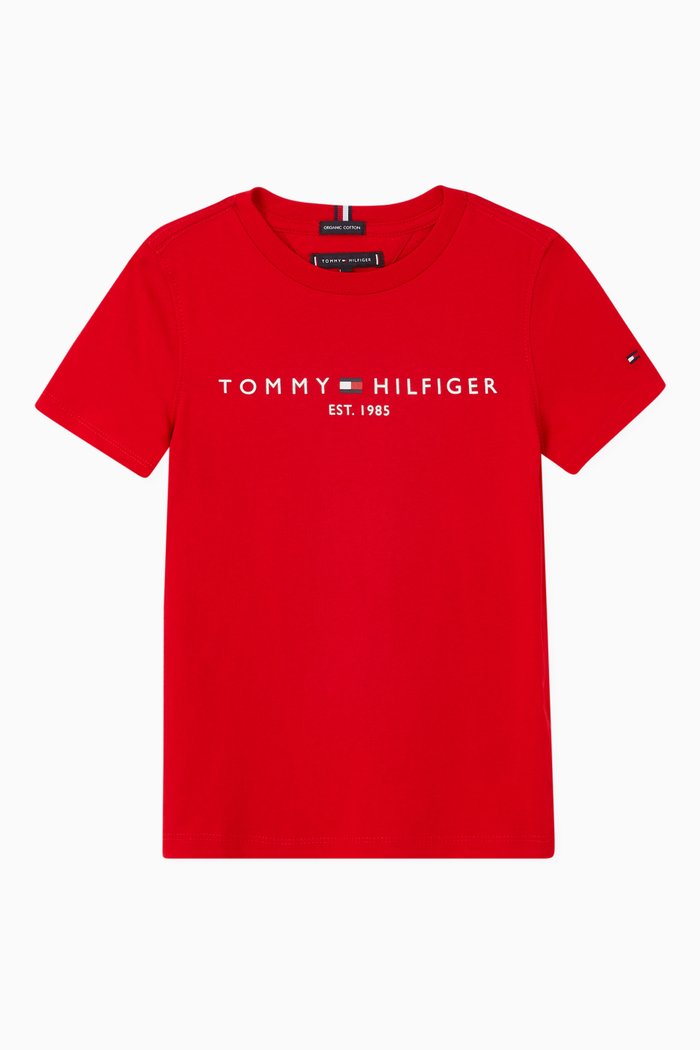 Essential Logo Organic Cotton T-shirt, Red