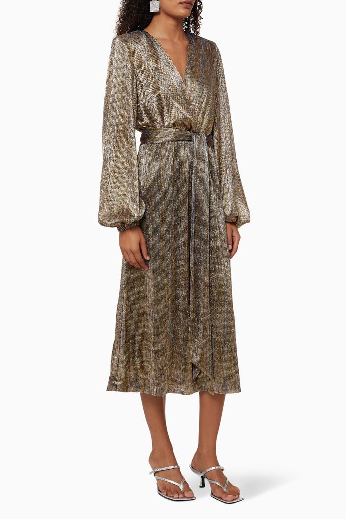 

Rivero Metallic Midi Dress, Silver