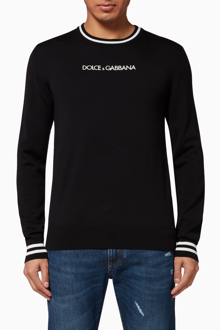 

Logo Wool Knit Sweater, Black
