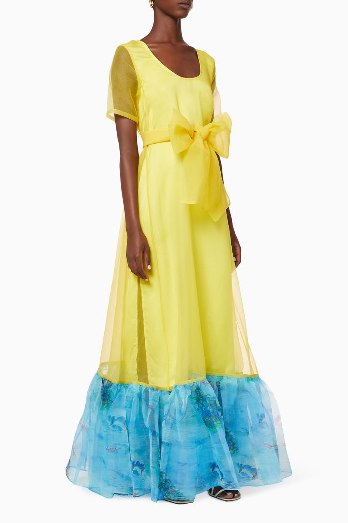 

Hala Tulle Belted Dress, Yellow