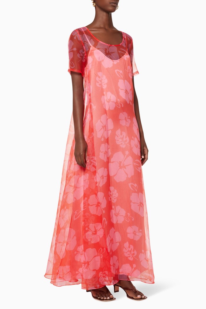 Maui Printed Dress, Red