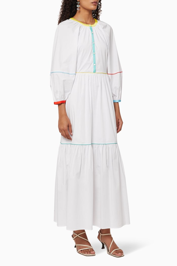 Demi Poplin Maxi Dress, White
