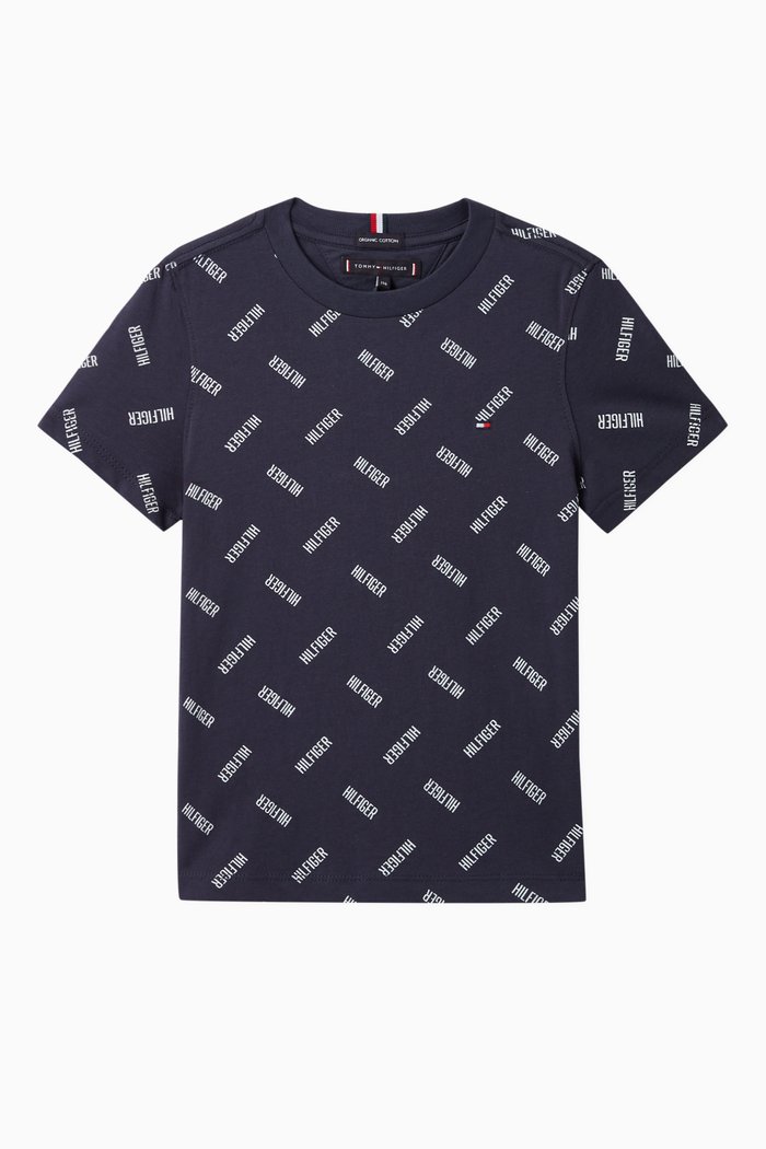 

All-Over Logo Print T-Shirt, Blue