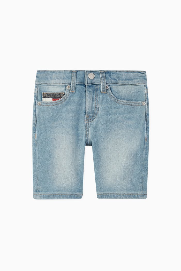 

Spencer Flag Pocket Denim Shorts, Blue