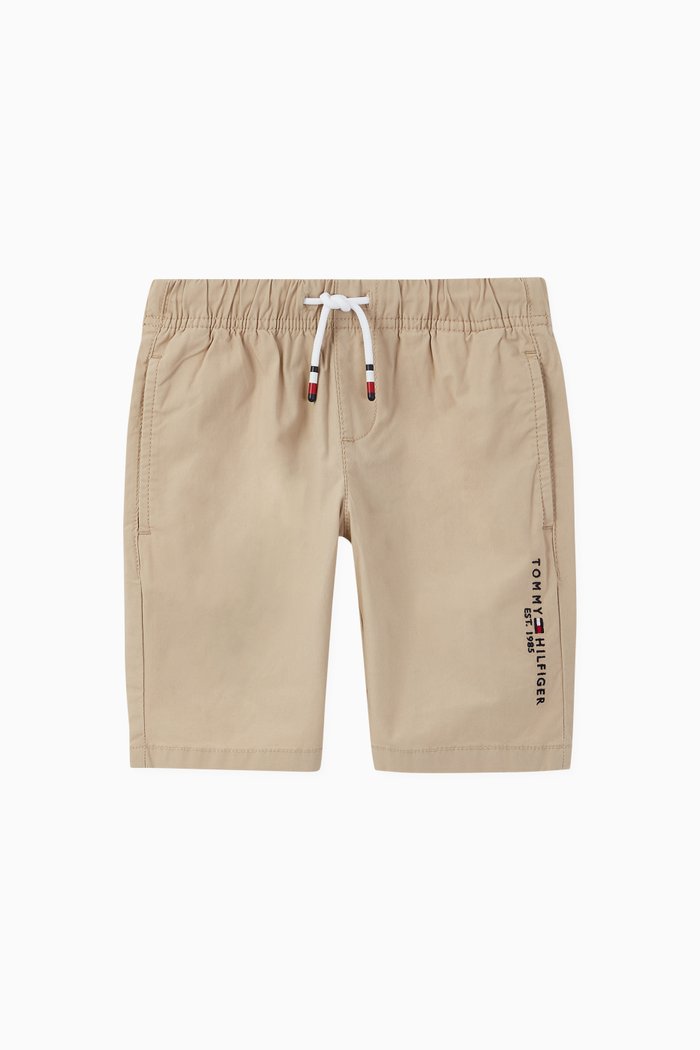 

Stretch Poplin Logo Shorts, Neutral