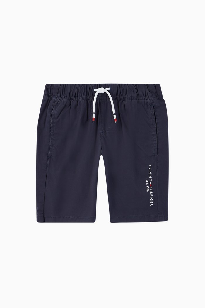 

Stretch Poplin Logo Shorts, Blue