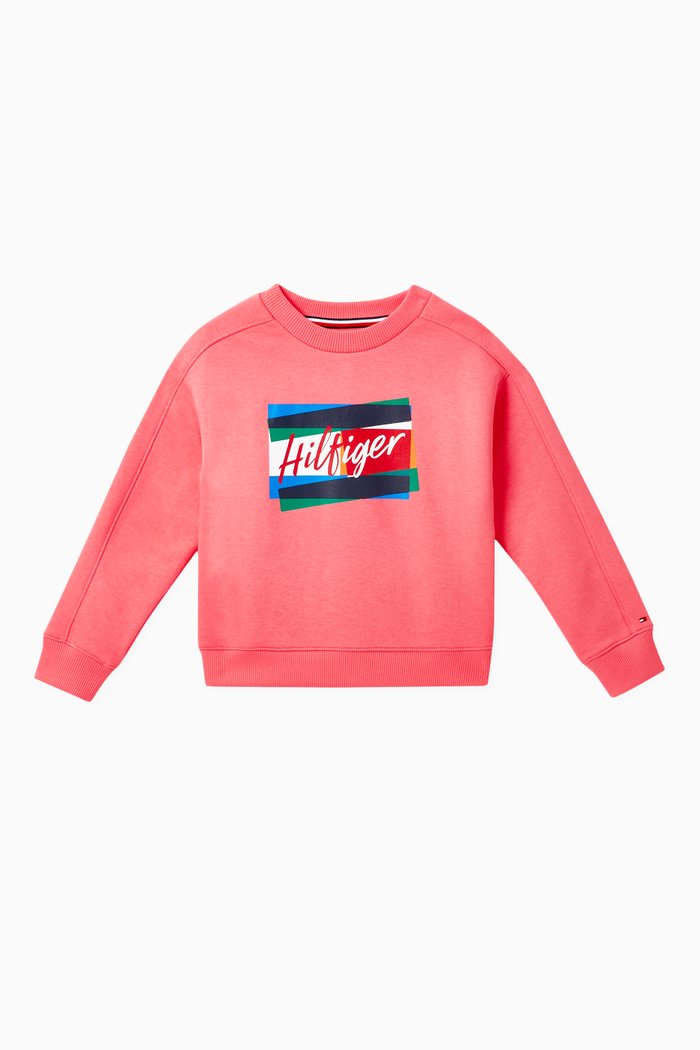 Fun Flag Crewneck Sweatshirt, Pink