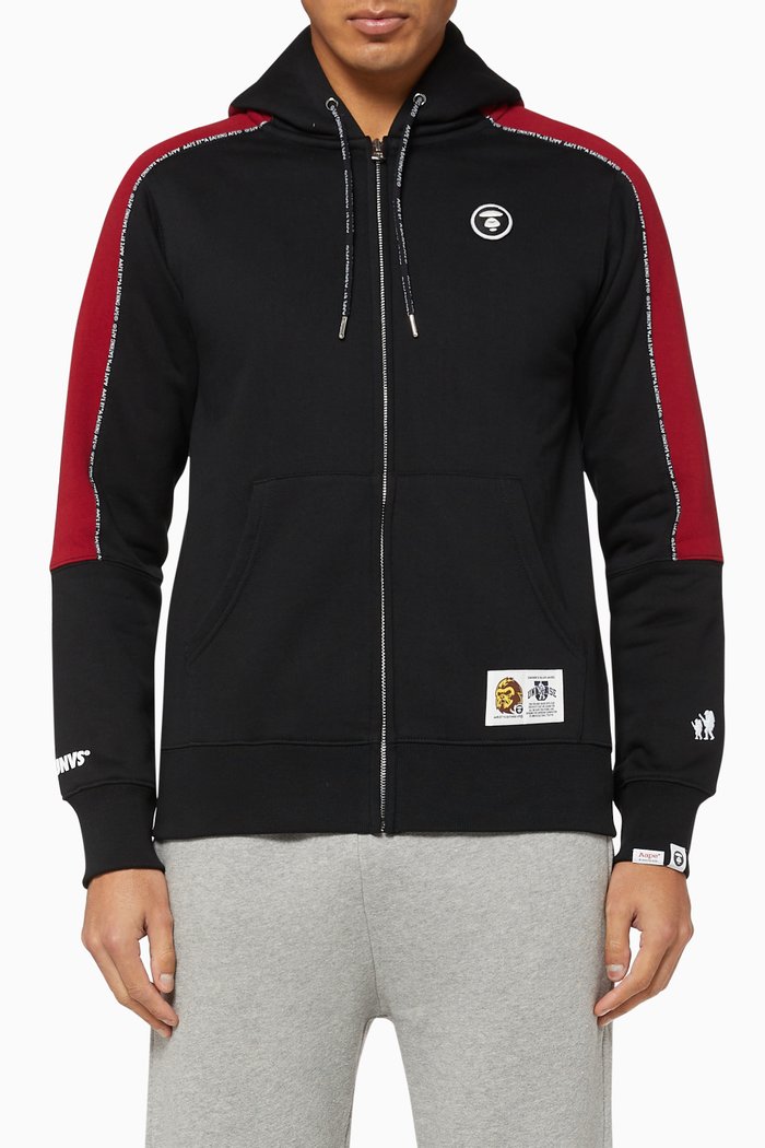 

AAPE NOW Jersey Zip Hooded Sweatshirt, Black