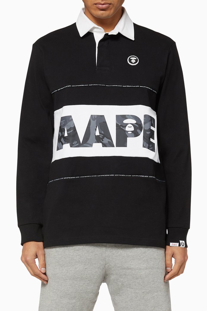 

Camo AAPE Cotton Polo Shirt, Black