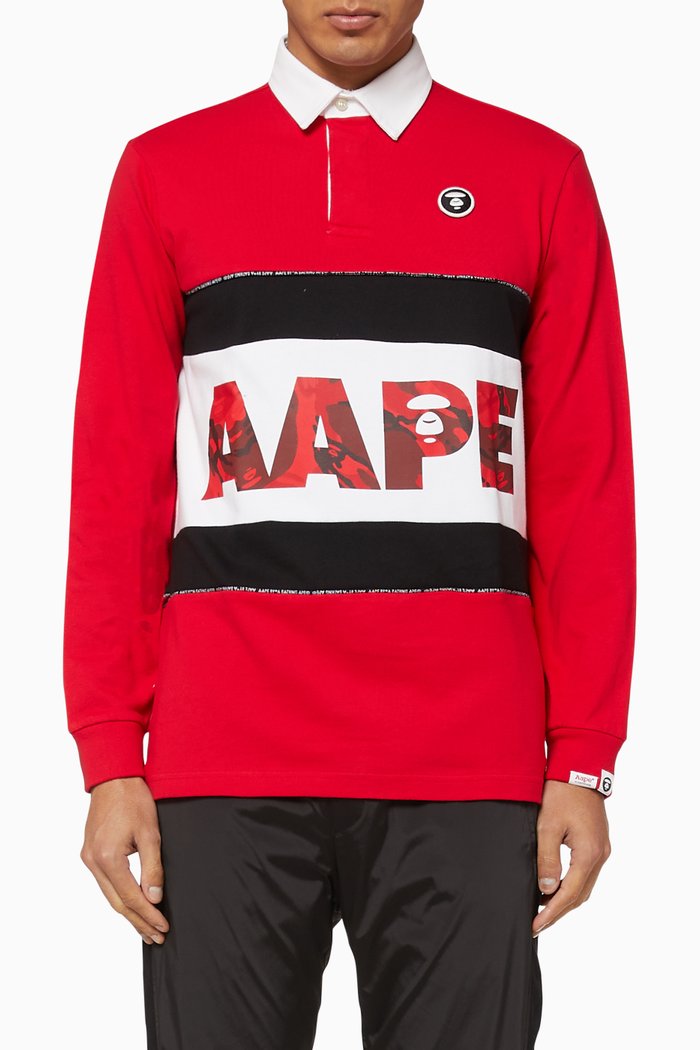 

Camo AAPE Cotton Polo Shirt, Red