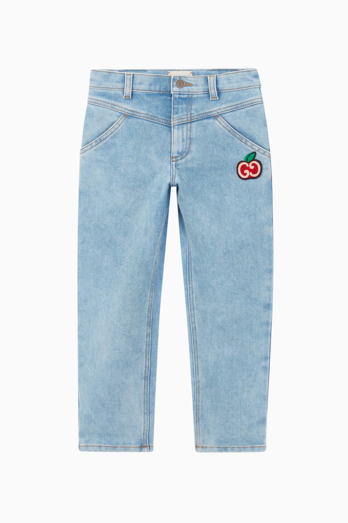 

GG Apple Denim Jeans, Blue