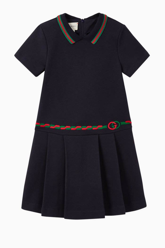 

Interlocking G Cotton Dress, Blue