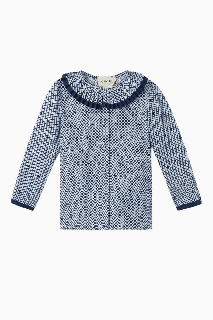 

Square G Print Cotton Shirt, Blue