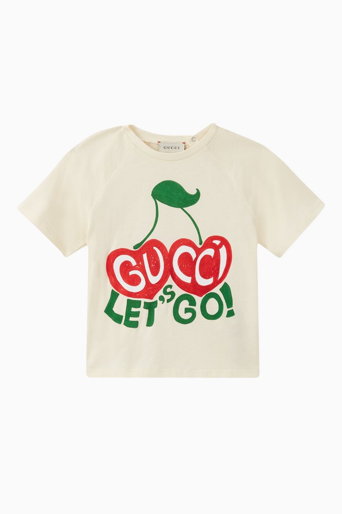

Let's Go Cherry Print T-Shirt, White