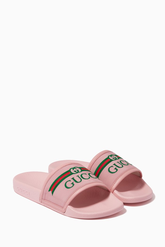 

Logo Printed Slides in Nylon, Pink