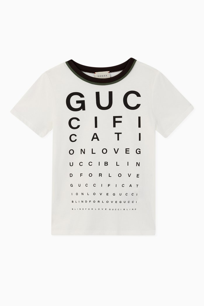 

Eye Test Logo Print Cotton T-Shirt, White