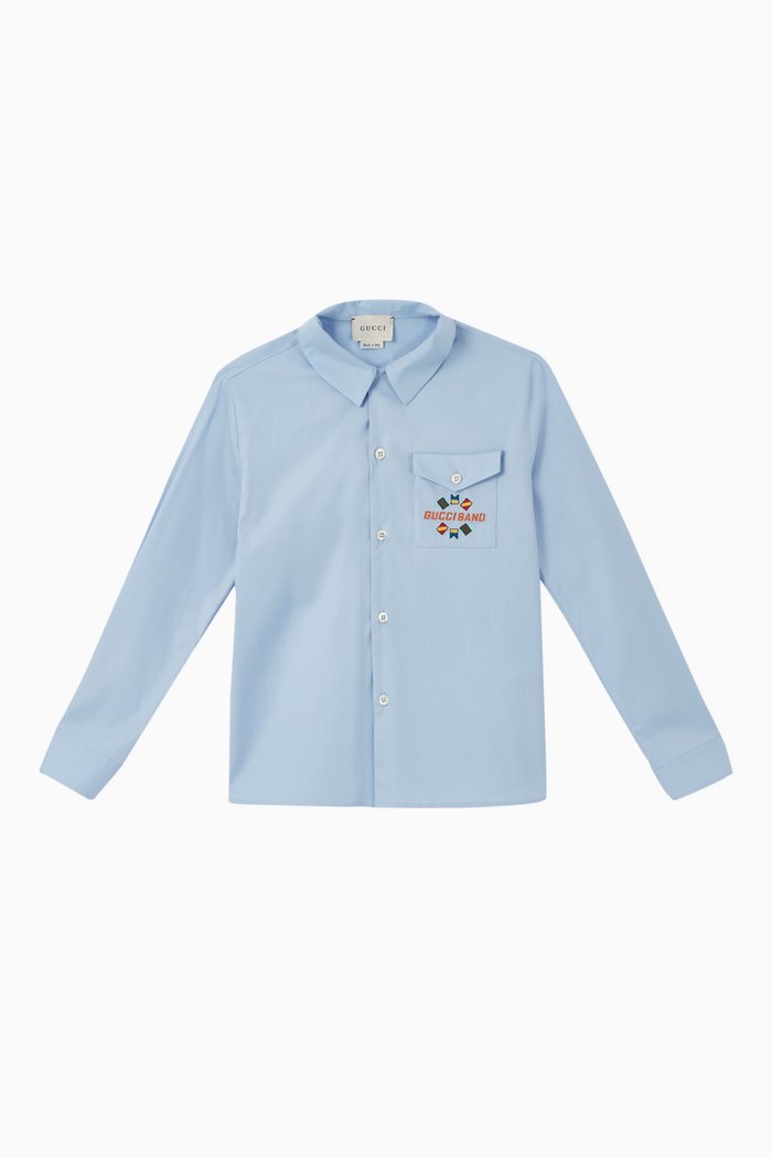 

Logo Band Cotton T-Shirt, Blue