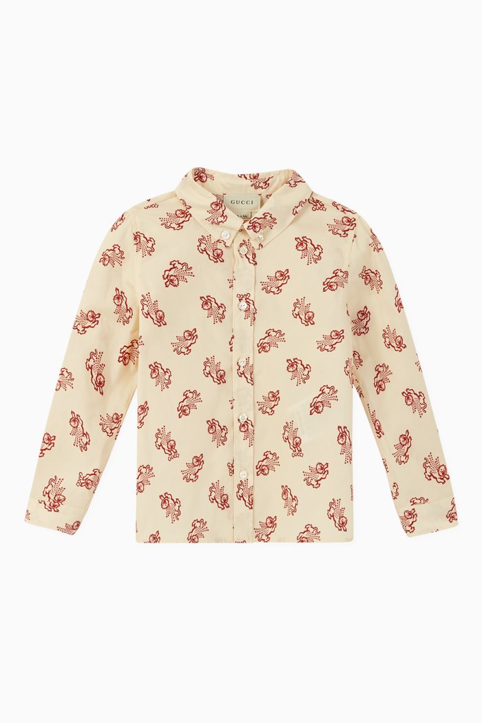

Lion Star Wings Print Shirt, White