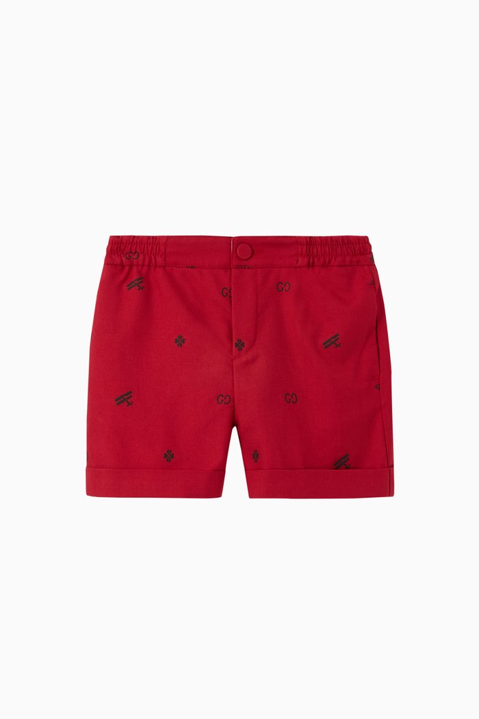 

Symbols Cotton Shorts, Red