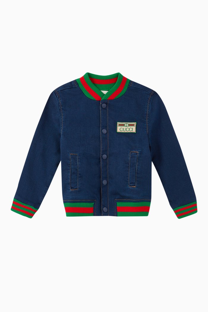

GG Patch Bomber Jacket, Blue