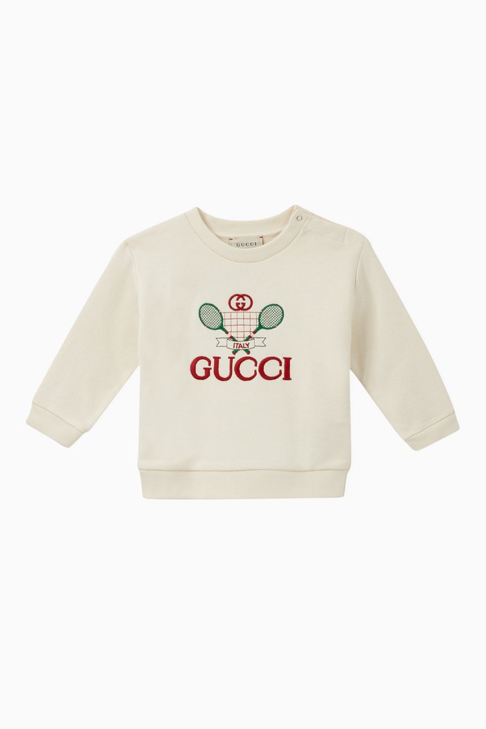 

Gucci Tennis Cotton Sweatshirt, White