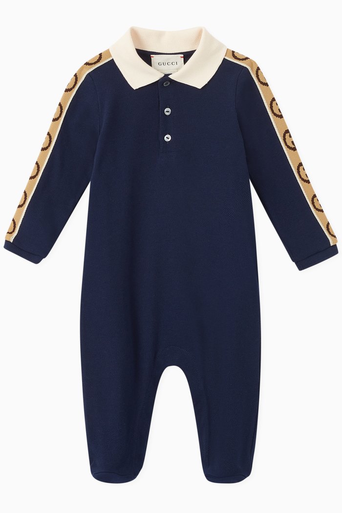 

GG Band Piquet Sleepsuit, Blue