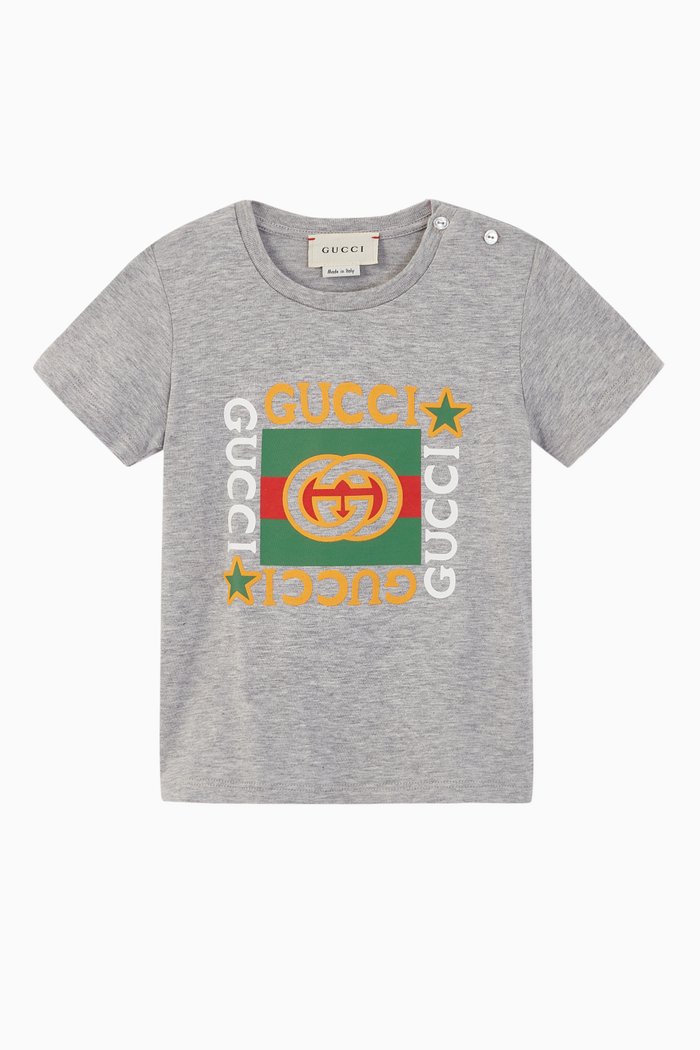 

Logo Print Cotton T-Shirt, Grey