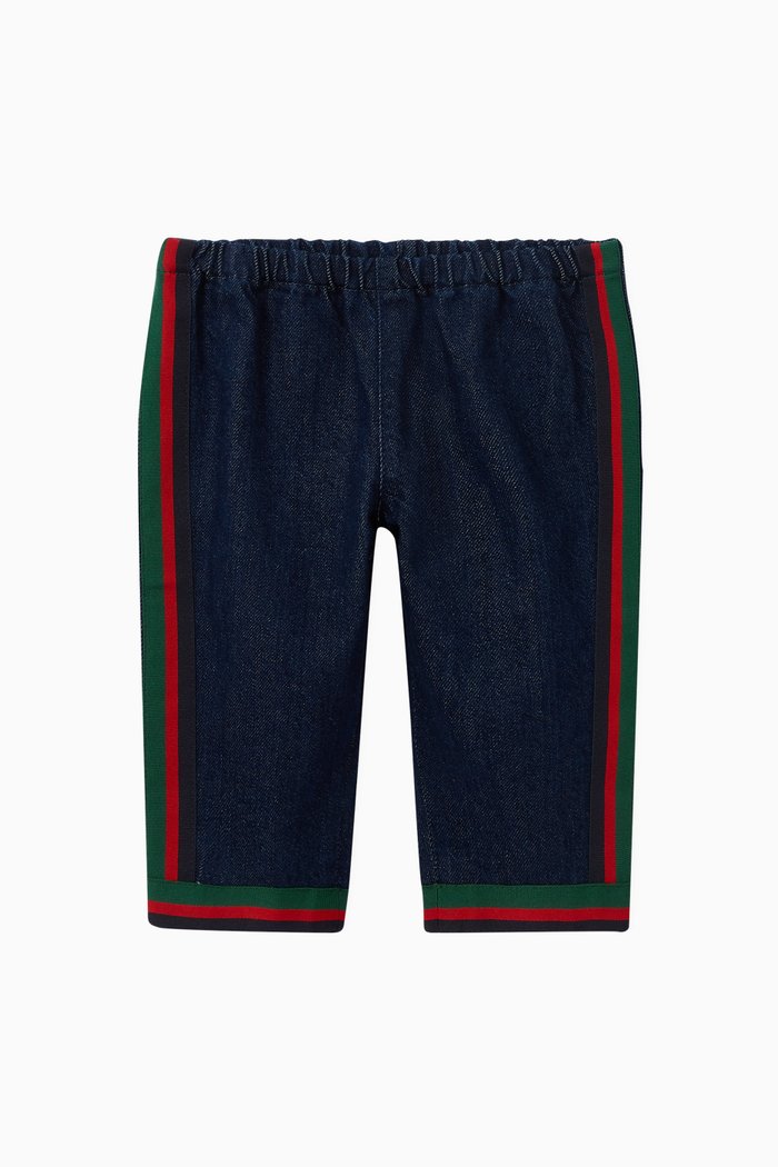 

Gucci Web Cotton Jeans, Blue