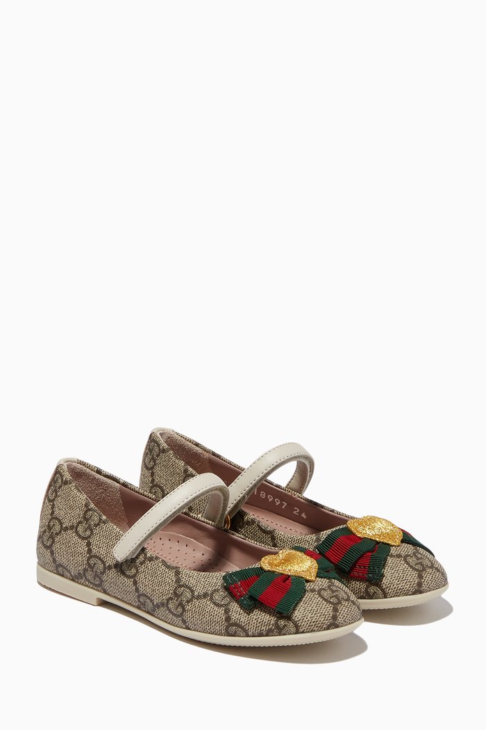 

GG Supreme Ballerinas in Canvas, Neutral