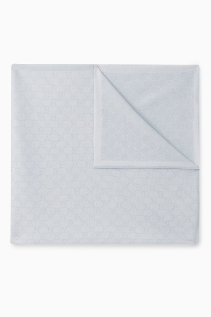 

GG Pattern Wool Blanket, Neutral