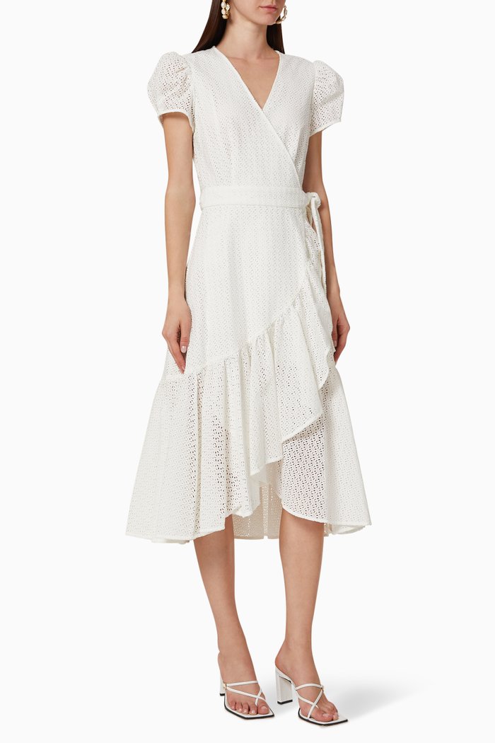 

Vienna Wrap Midi Dress, Neutral