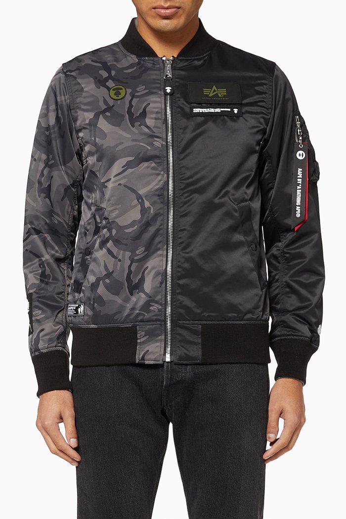 

x Alpha Industries L-2B Hybrid Reversible Flight Jacket, Black