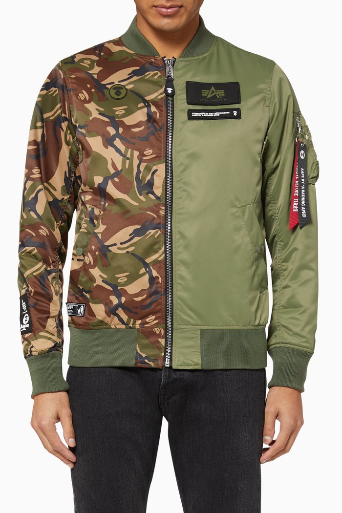

x Alpha Industries L-2B Hybrid Reversible Flight Jacket, Grey
