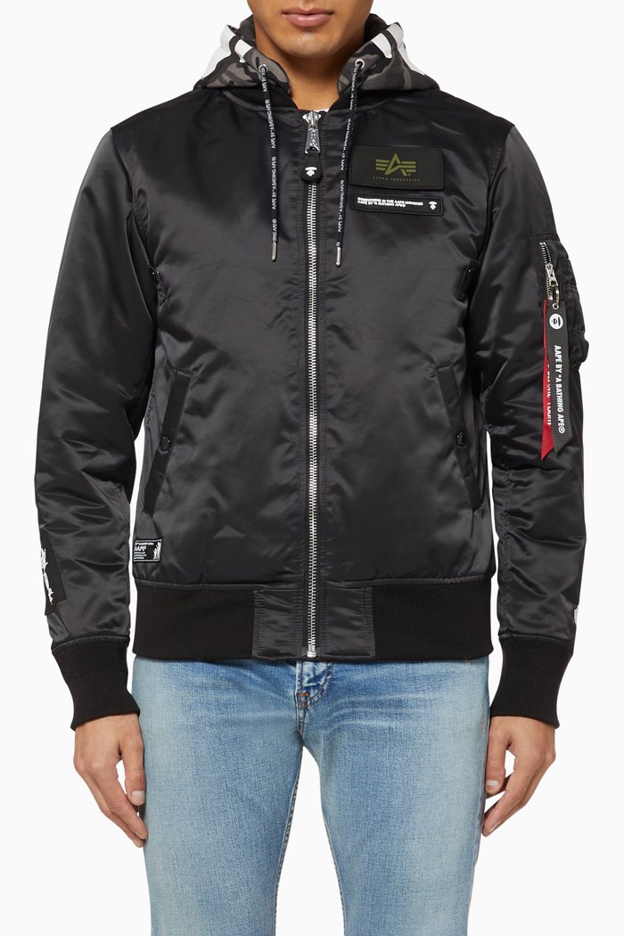 

x Alpha Industries Hybrid Flight Jacket, Black