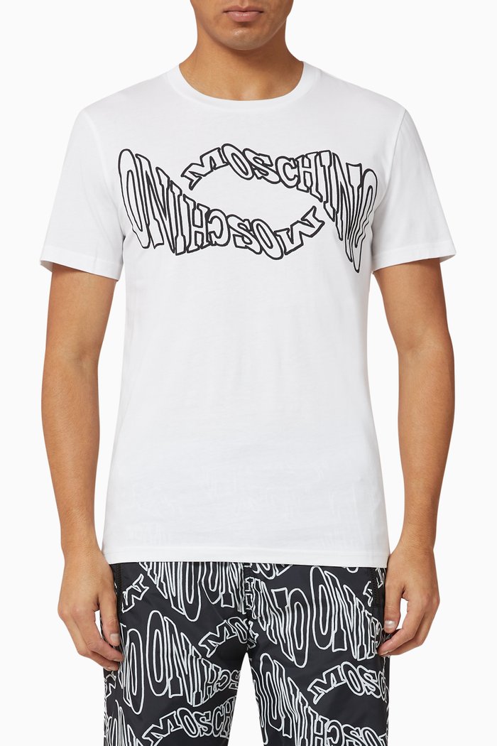 

Warped Logo Cotton T-Shirt, White