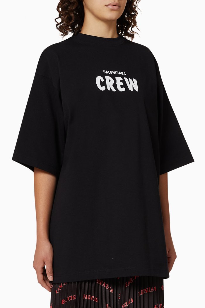 

Crew Large-Fit T-Shirt in Organic Cotton, Black