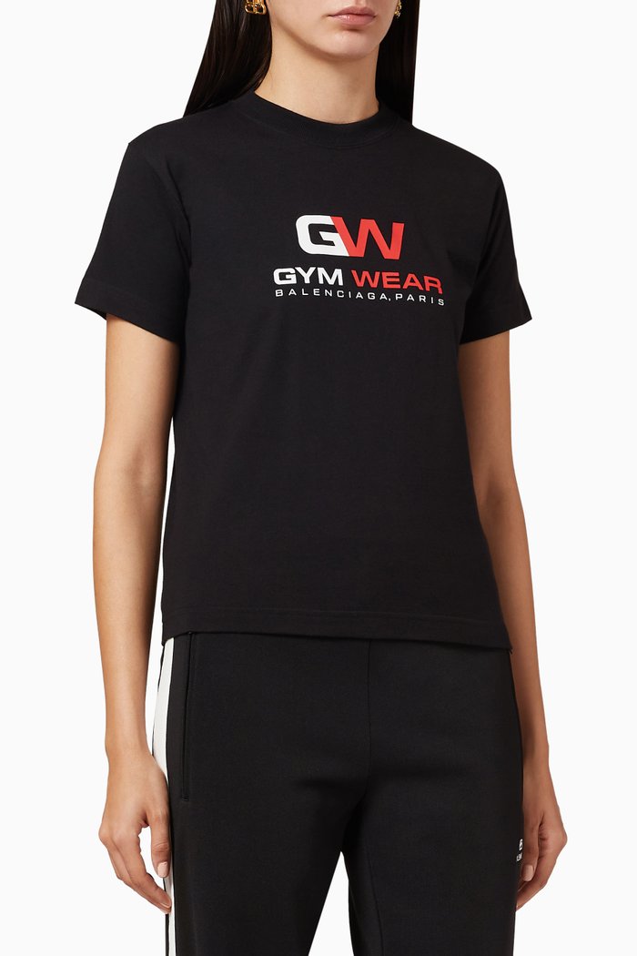 

Gym Wear Small Fit T-Shirt in Vintage Cotton Jersey, Black