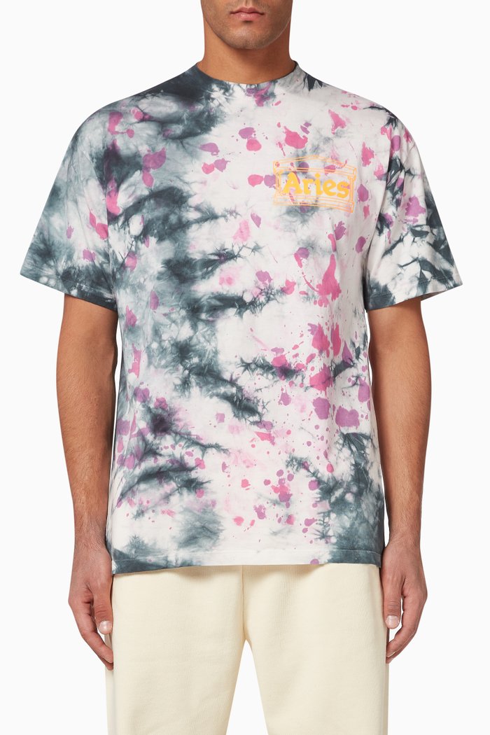 

Splatter Tie-Dye Temple Cotton T-Shirt, Multicolour