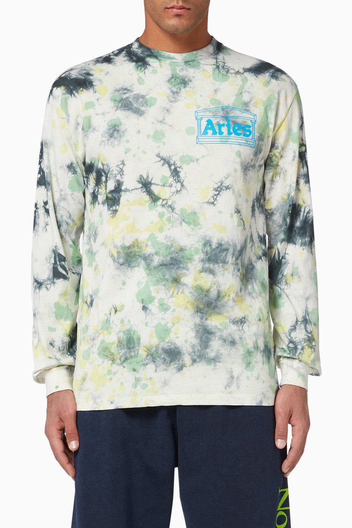 

Splatter Tie-Dye Temple Cotton T-Shirt, Multicolour