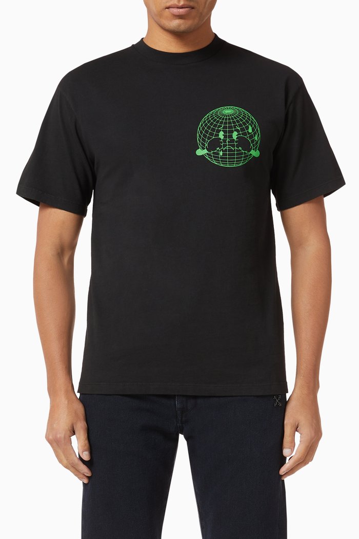 Sad Planet Cotton T-Shirt, Black