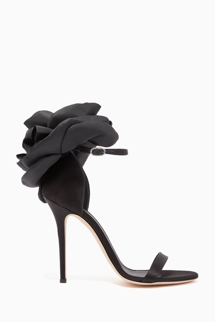

Peony 115 Sandals in Satin, Black